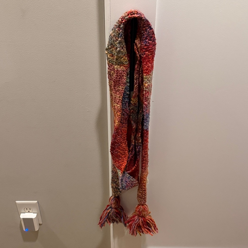Multicolor Knit Scarf with Tassels